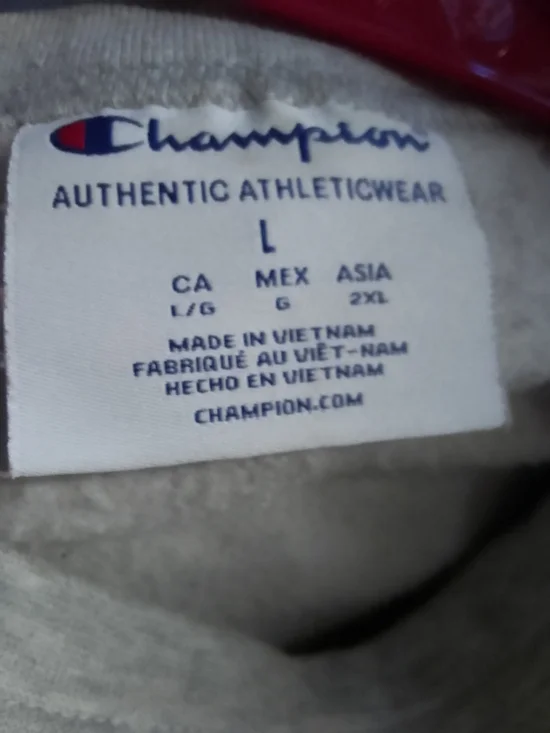 Champion Light Gray Sweatshirt with Maroon Logo Y2K Size Large - Picture 3 of 9